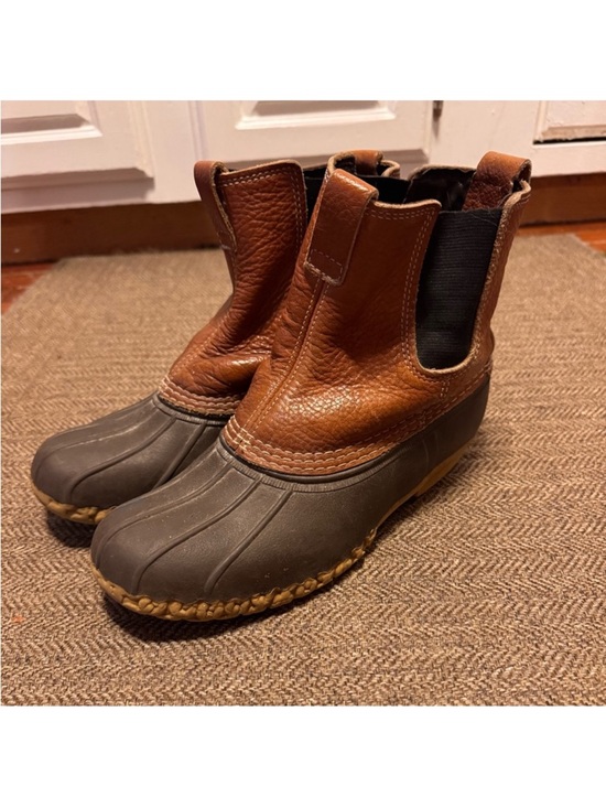 L.L. Bean bean boots Chelsea Brown Leather Duck Boots men’s size 8 - Picture 2 of 6